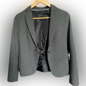 Banana Republic Black and White Cropped Gingham Blazer Size 00